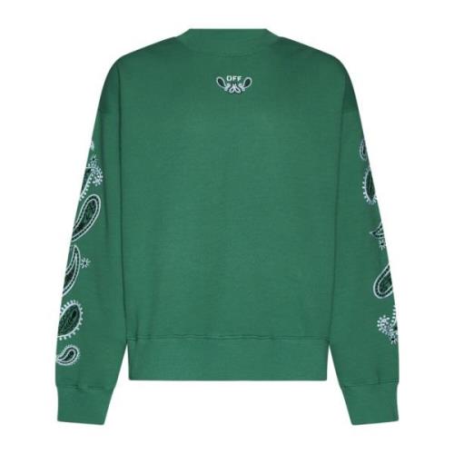 Off White Skate Crewneck Bandana Sweaters Green, Herr