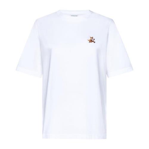 Maison Kitsuné Stiliga vita T-shirts och Polos White, Dam