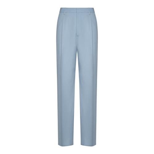 Lardini Blå Twill Wide Leg Byxor Blue, Herr