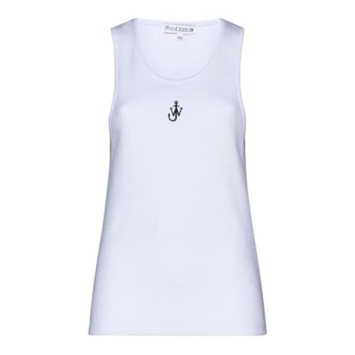 JW Anderson Vit Ankare Broderi Tank Top White, Dam