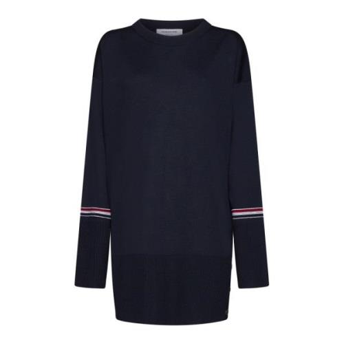 Thom Browne Blå Crewneck Tröja Blue, Dam