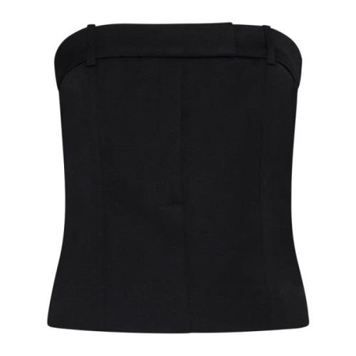 Róhe Svart Korsettstil Strapless Topp Black, Dam