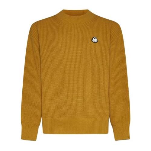 Moncler Gula Sweaters med Vit/Blå Detalj Yellow, Herr