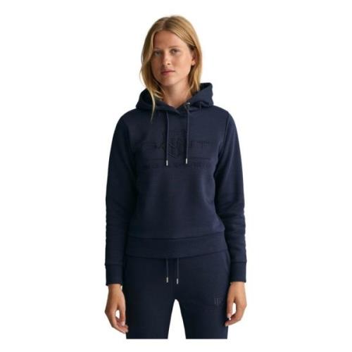 Gant Huvtröja med Arkivsköld Emblem Blue, Dam