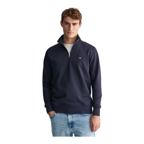 Gant Half-Zip Sweatshirt Blue, Herr