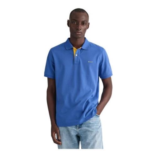 Gant Bomullspolo Regular Fit Logo Broderad Blue, Herr