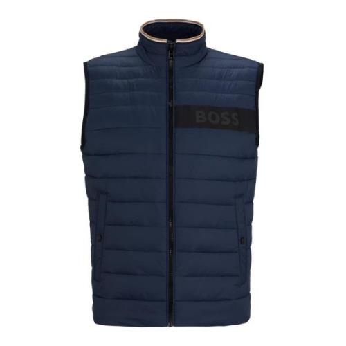 Hugo Boss Isolerad ärmlös jacka i regular fit Blue, Herr