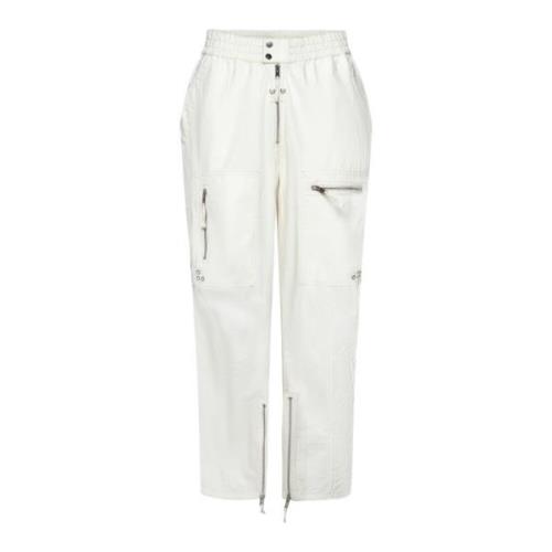 Isabel Marant Cargo Dragkedja Byxor Beige White, Herr