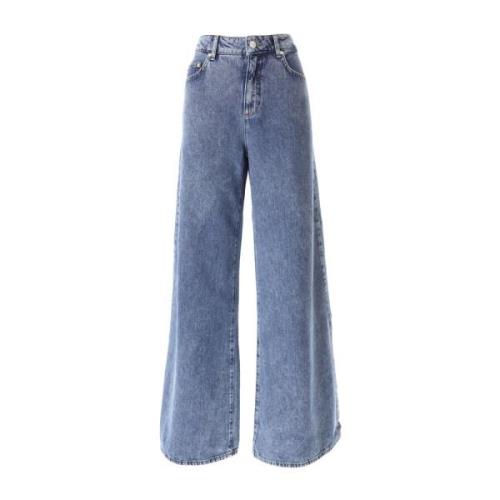 Moschino Bred Ben Hjärta Sydda Blå Jeans Blue, Dam