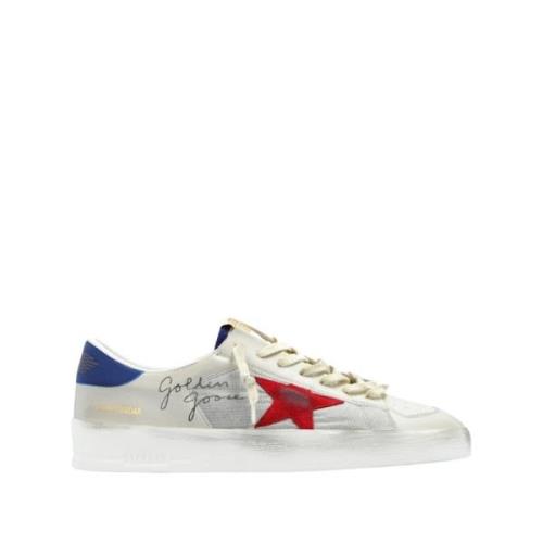 Golden Goose Läder Stardan Sneakers - Elfenben/Röd/Blå Multicolor, Her...