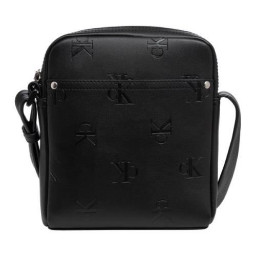 Calvin Klein Jeans Logo Crossbody Väska med Justerbar Rem Black, Herr