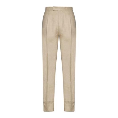 Ermenegildo Zegna Beige Byxor Regular Fit Beige, Herr