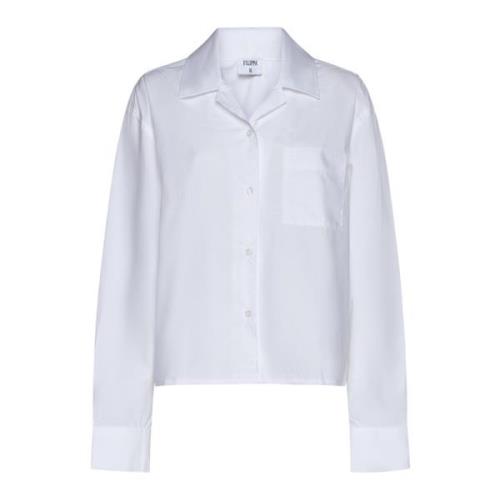 Filippa K Vit Bomullsskjorta med Mandarin Krage White, Dam