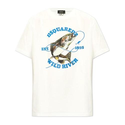 Dsquared2 T-shirt med logotyp White, Herr