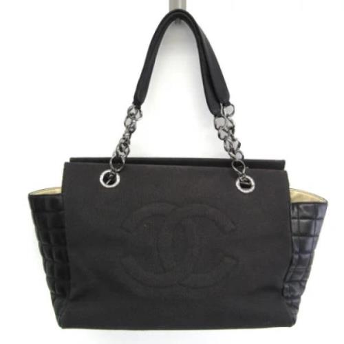 Chanel Vintage Pre-owned Canvas axelremsvskor Black, Dam