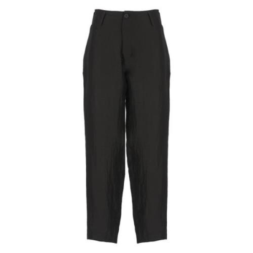 Yohji Yamamoto Svarta Byxor med Bältesöglor Black, Dam