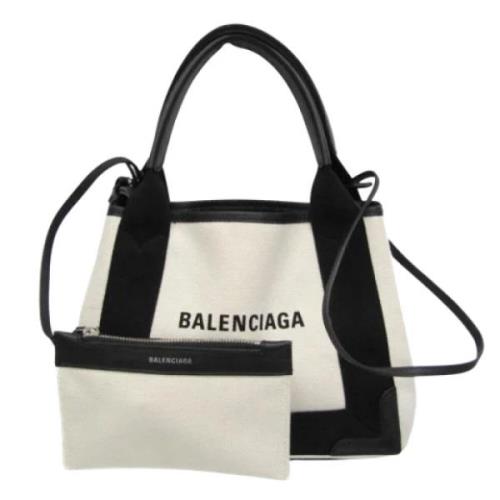 Balenciaga Vintage Pre-owned Canvas handvskor Beige, Dam