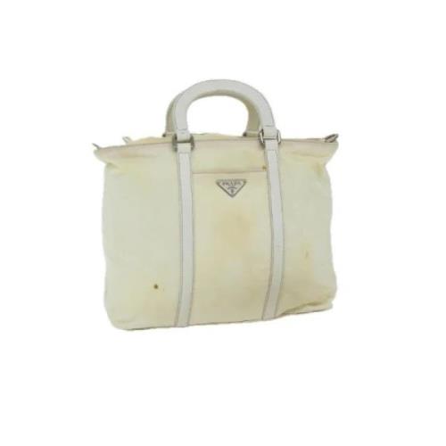 Prada Vintage Pre-owned Nylon handvskor Beige, Dam