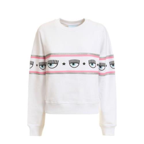 Chiara Ferragni Collection Vit Sweatshirt med Stil White, Dam