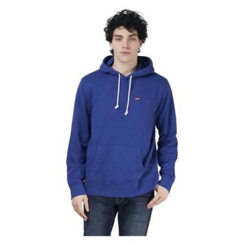 Levi's Blå hoodie med känguruficka Blue, Herr