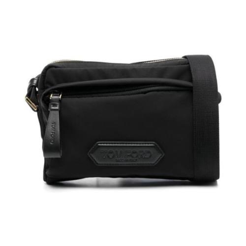 Tom Ford Mini Messenger i Svart Nylon Black, Herr