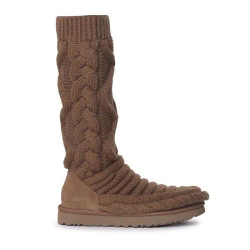 UGG Texturerade Stickade Stövlar Brown, Dam