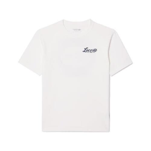 Lacoste Tryckt Golf Tee Ultra Dry White, Herr