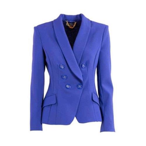 Elisabetta Franchi Blå Blazer för Kvinnor Ss24 Blue, Dam