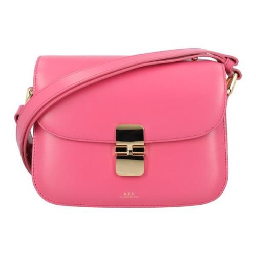 A.p.c. Fucsia Rose Grace Small Läder Väska Pink, Dam