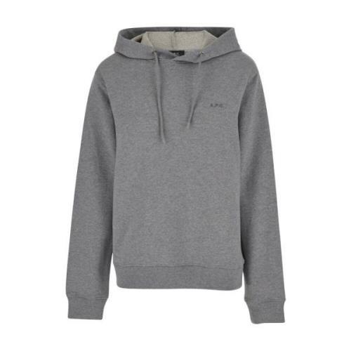 A.p.c. Grå Hoodie Sweater Standard Brodee Gray, Dam