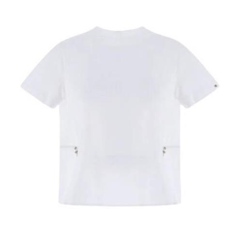 Herno Vit Jersey T-shirt med Dragsko i Midjan White, Dam