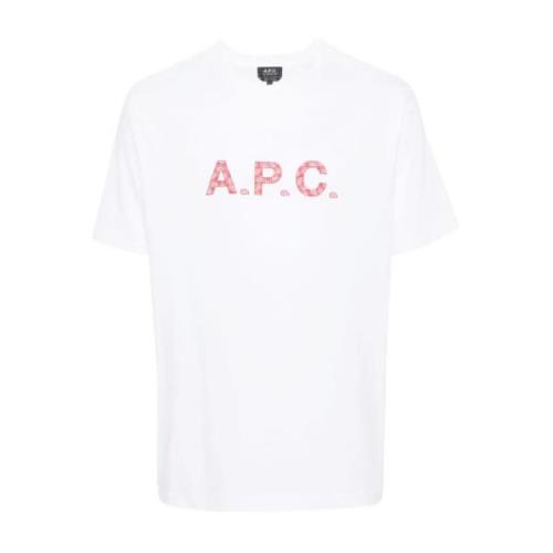 A.p.c. Logo Print Crew Neck T-shirts White, Herr