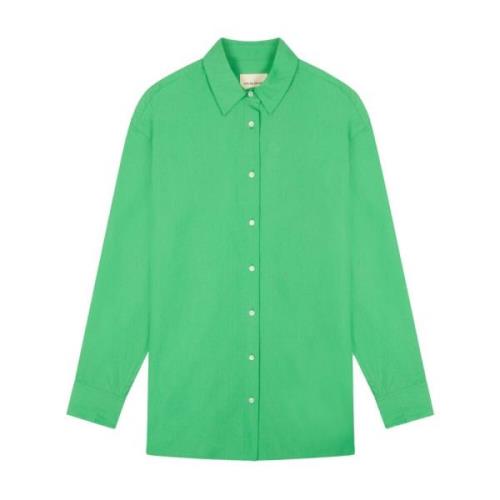 Loulou Studio Färgglad Bomullspoplin Oversize Skjorta Green, Dam