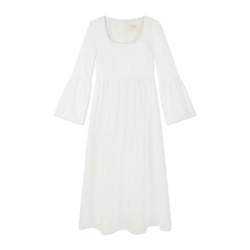 Loulou Studio Bohemisk Bomull Midi Klänning White, Dam