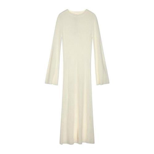 Loulou Studio Lyxig Ull Cashmere Midi Klänning Beige, Dam