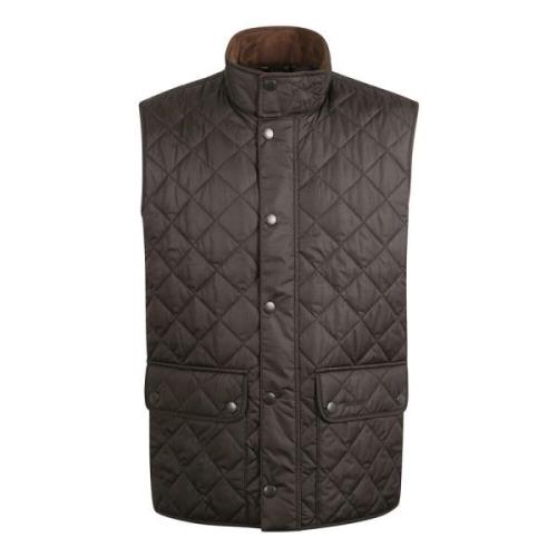 Barbour Svart Diamantquiltad Stickad Väst Black, Herr