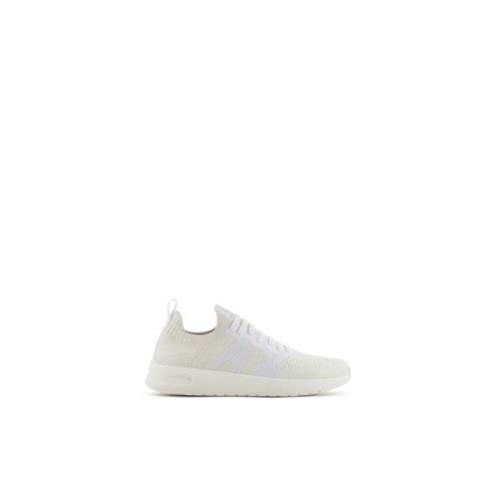 Armani Exchange Vita Sneakers Fräsch Stretchig Stil White, Herr