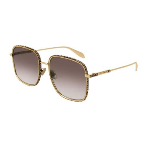 Alexander McQueen Stiliga solglasögon med Bordeaux Gradient Linser Yel...