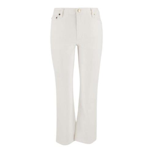 Tory Burch Stretch bomullsdenim jeans tillverkade i Italien White, Dam