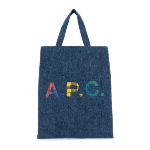 A.p.c. Stilig Denim Mini Shoppingväska Blue, Dam