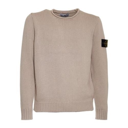 Stone Island Kritstickat Ss23 Beige, Herr