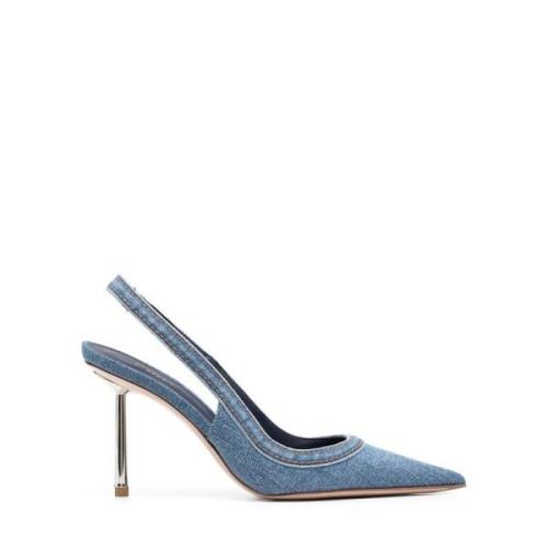 Le Silla Blå Denim Slingback Stiletto Klackar Blue, Dam