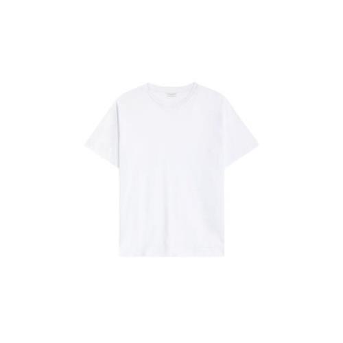 Dries Van Noten Vit Bomull T-shirt med Crew Neck White, Herr