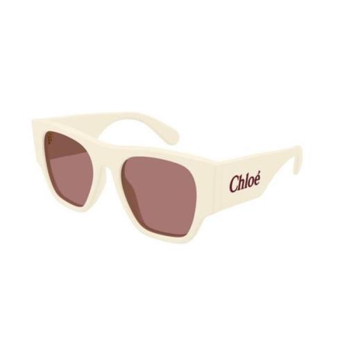 Chloé Ivory Red Solglasögon Modell Ch0233S Beige, Unisex