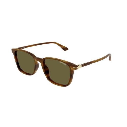 Montblanc Brun Ram Brun Lins Solglasögon Brown, Unisex