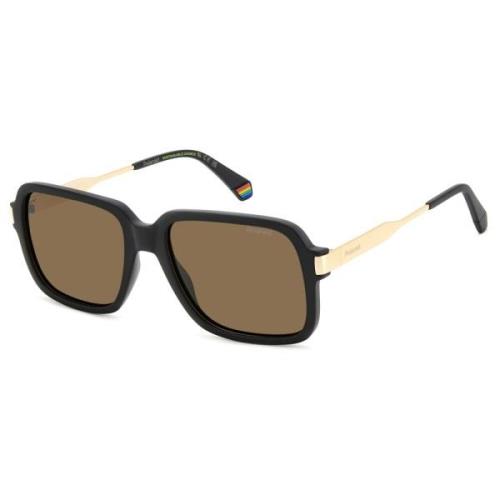 Polaroid Matte Black/Brown Sunglasses Black, Herr