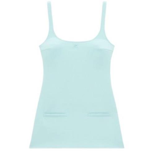 Courrèges Turkos Trapeze Mini Klänning med Fickor Blue, Dam