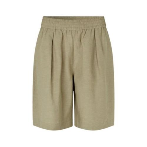 Samsøe Samsøe Vida höga midjeshorts Beige, Dam