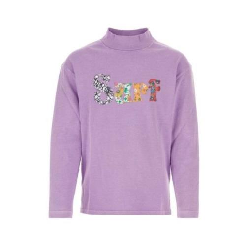 ERL Lila Bomull T-shirt med Brodyr Purple, Dam