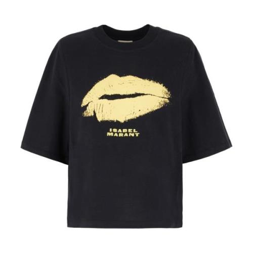 Isabel Marant Avslappnad Bomull T-shirt Black, Dam